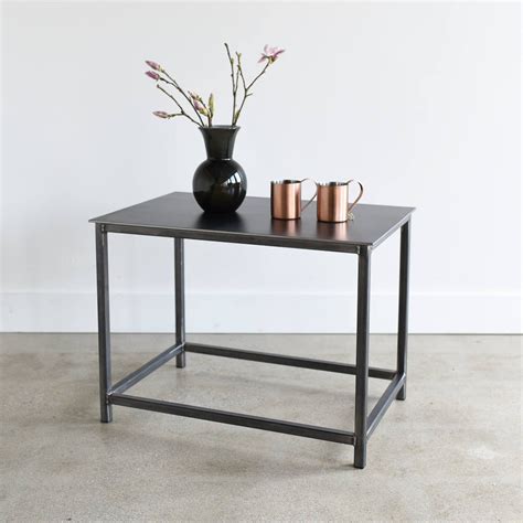 metal box frame side table|metal side tables living room.